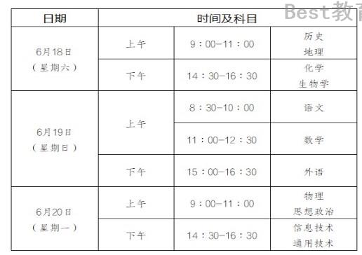 重庆高中学业水平合格考试具体时间