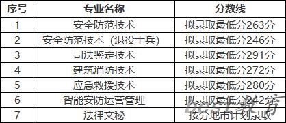 2024年武汉警官职业学院单招录取分数线