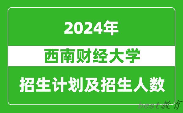 西南财经大学2024年在河南的招生计划和招生人数