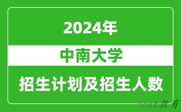 中南大学2024年在河南的招生计划和招生人数