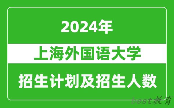 上海外国语大学2024年在河南的招生计划和招生人数