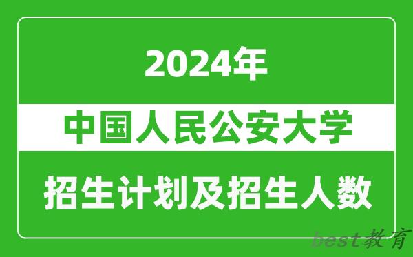 中国人民公安大学2024年在河南的招生计划和招生人数