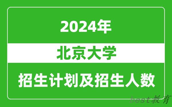 北京大学2024年在天津的招生计划及招生人数