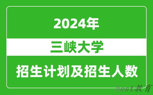 三峡大学2024年在宁夏的招生计划及招生人数