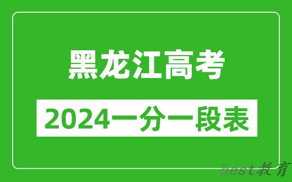 黑龙江高考分数线2024年一分一段表（物理类+历史类）