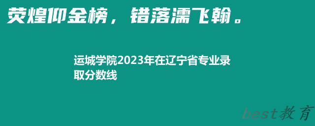 运城学院2024年高考在辽宁省专业最低分和最高分