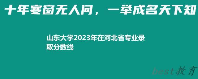 山东大学2024年高考在河北省录取分数线