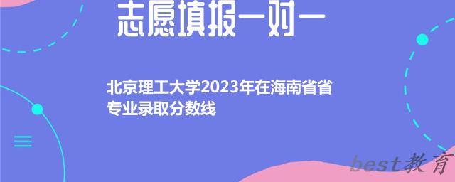 北京理工大学2024年高考在海南省省专业录取分数线