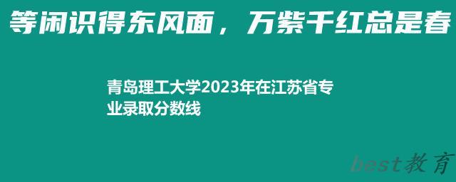 青岛理工大学2024年高考在江苏省专业录取分数线