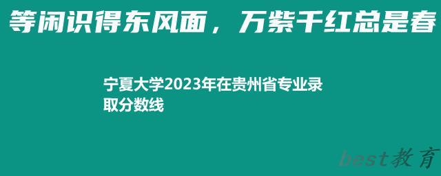 宁夏大学2024年高考在贵州专业录取分数线