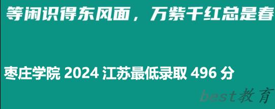 枣庄学院2024江苏最低录取多少分