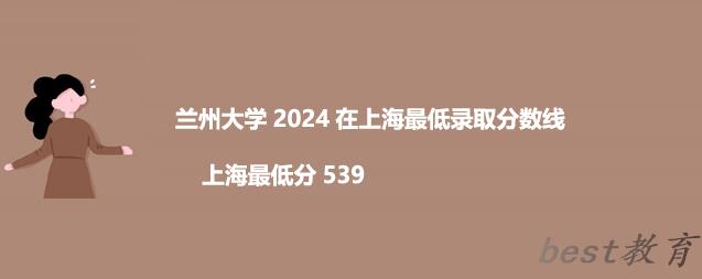 兰州大学2024在上海最低录取分数线 最低分539