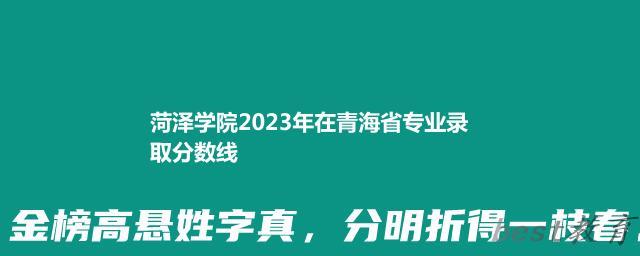 菏泽学院2024年高考在青海专业录取分数线