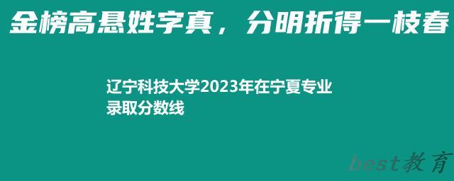 辽宁科技大学2023年在宁夏专业录取分数线