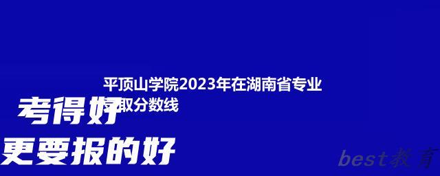 平顶山学院2024年高考在湖南省专业录取分数线