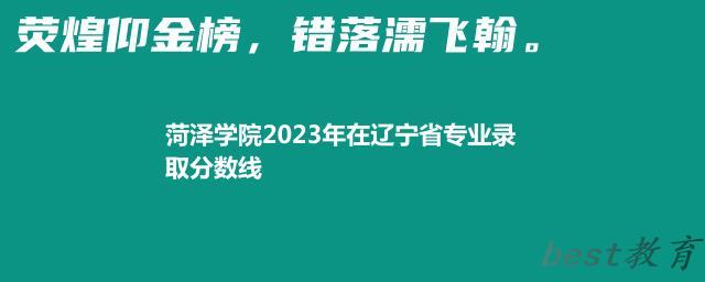 菏泽学院2024年高考在辽宁专业录取分数线