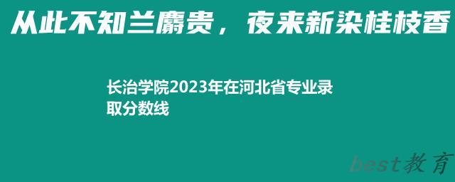 长治学院2024年高考在河北省专业最低分和最高分