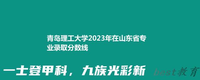 青岛理工大学2024年高考在山东省专业录取分数线