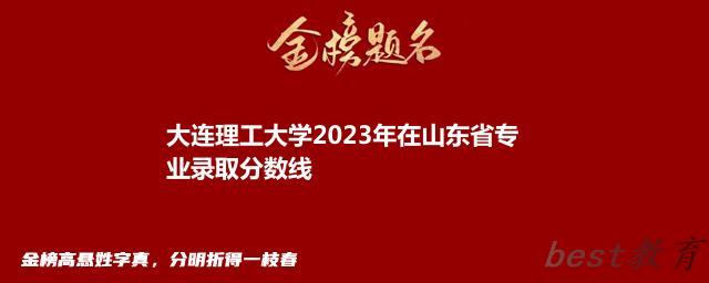 大连理工大学2024年高考在山东省专业最低分和最高分