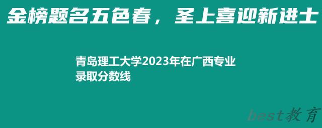 青岛理工大学2024年高考在广西专业录取分数线