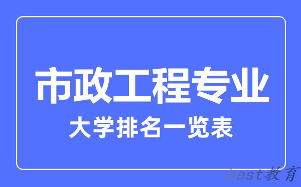 全国市政工程专业大学排名一览表