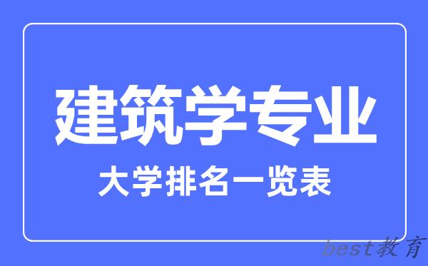 全国建筑学专业大学排名一览表