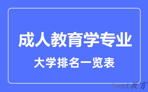 全国成人教育学专业大学排名一览表