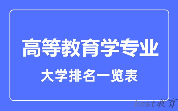 全国高等教育学专业大学排名一览表