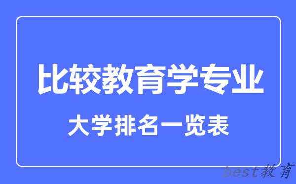 全国比较教育学专业大学排名一览表