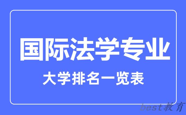 全国国际法学专业大学排名一览表