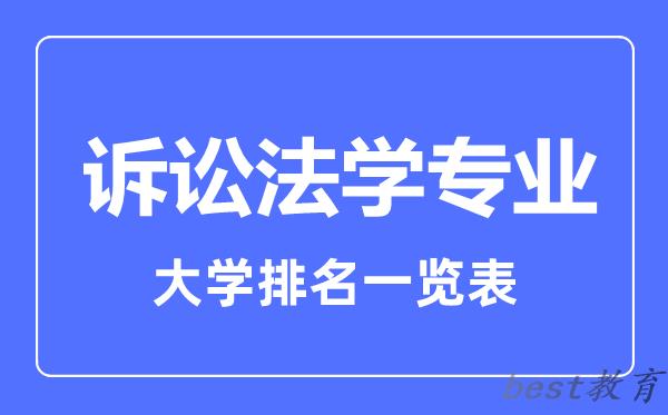 全国诉讼法学专业大学排名一览表