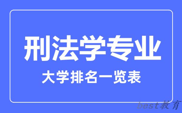 全国刑法学专业大学排名一览表