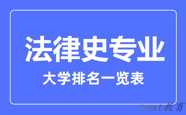 全国法律史专业大学排名一览表