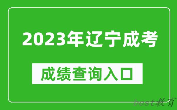 2023年辽宁成考成绩查询入口网址（https://www.lnzsks.com/）