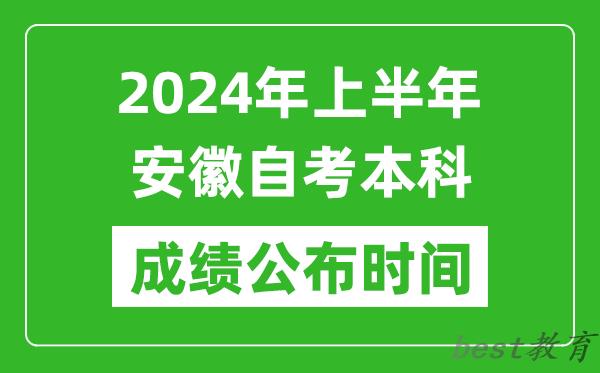 2024年上半年安徽自考本科成绩公布时间,自考分数什么时候出来？