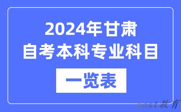 2024年甘肃自考本科专业科目一览表,甘肃自考本科有哪些学校和专业