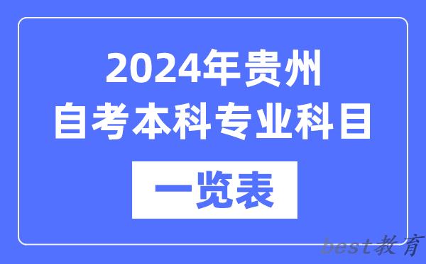 2024年贵州自考本科专业科目一览表,贵州自考本科有哪些学校和专业