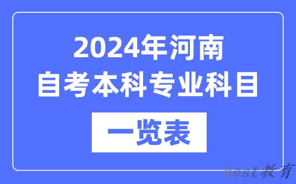 2024年河南自考本科专业科目一览表,河南自考本科有哪些学校和专业