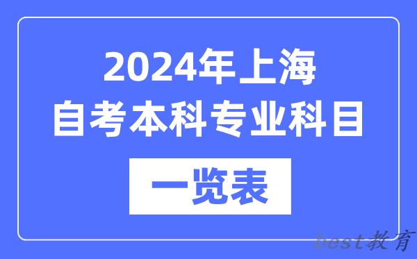 2024年上海自考本科专业科目一览表,上海自考本科有哪些学校和专业