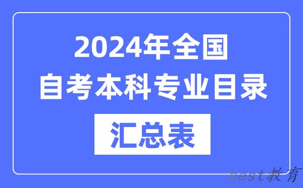 2024年全国各省市自考本科专业科目汇总表,自考本科有哪些学校和专业