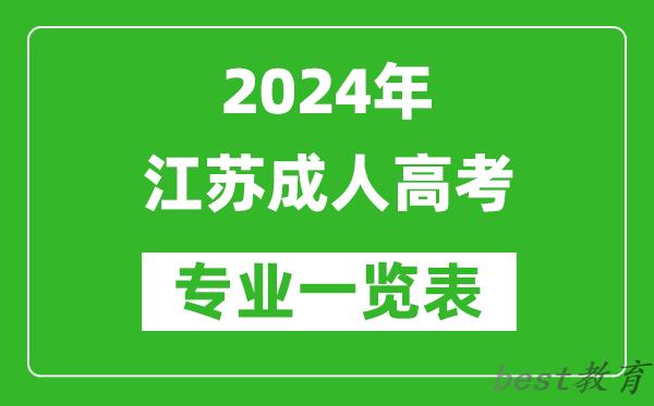 2024年江苏成人高考专业一览表,江苏成考有哪些专业