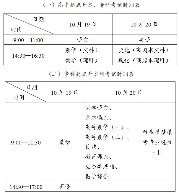 2024北京成人高考考试时间表